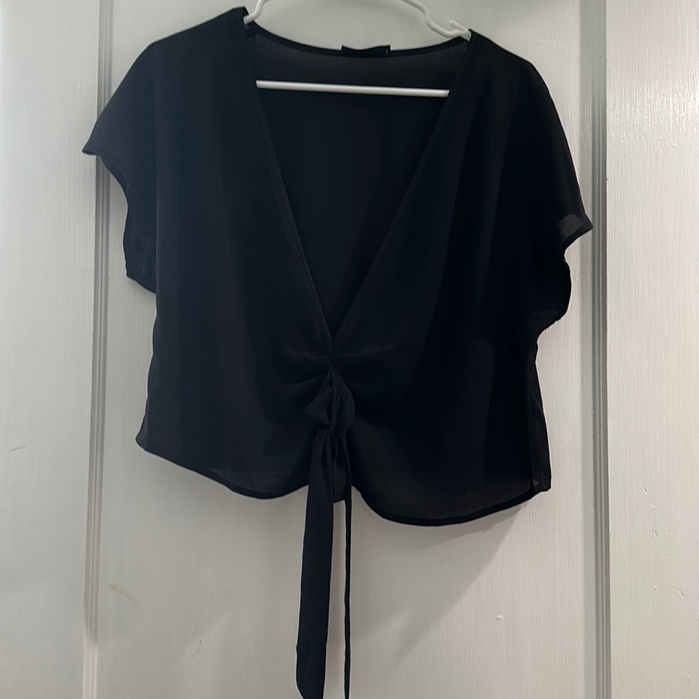 SHEIN slightly sheer v neck top